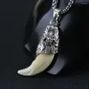 Pendentif Colliers Punk Mode Brave Hommes Loup Dent Spike Personnalité Mâle Collier Bijoux Pour Amis Cadeau