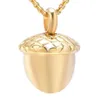 Chains ACORN Cremation Necklace For Human Pet Animal Ashes Stainless Steel Memorial Urn Keepsake Pendant Jewelry Women Kid239f