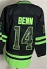 Buz hokeyi ters retro 14 Jamie Benn Jersey Man 91 Tyler Seguin 29 Jake Oettinger 47 Radulov 4 Miro Heiskanen 21 Jason Robertson Stadyum Serisi Siyah Yeşil Beyaz