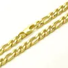 Kedjor pläterade 18k guldhalsband 6 mm bredd för maskulina män kvinnor mode smycken rostfritt stål figaro kedja 20 ''-36329i