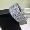 Luxury Female bracelet Diamond White Gold Filled Party Engagement bracelets for women wedding accessaries Width 30mm265U