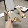 Nuevas sandalias clásicas de tacón alto 100% zapatos de baile de cuero zapatos de diseñador tn Tacones atractivos Gamuza Señora Hebilla de cinturón de metal Tacón grueso Zapatos de mujer bolsa Tamaño grande 35 A 42 Con caja