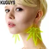 Acryl Dangle Earring neon heldere esdoornblad oorbellen voor dames in nieuwe mode-sieraden291E