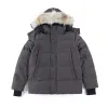 Gänsedaunenmantel für Herren, Winterjacke, echter Wolfspelzkragen, Kapuze, warme und winddichte Outdoor-Mäntel mit abnehmbarer Mütze, Parka, Schwarz, Blau, Rot, Herren-Oberbekleidung, Daunenjacke