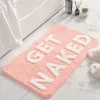 Carpets Pink and White Bath Mat Funny Absorbent Non Slip Floor Carpet Get Naked Machine Washable Bathroom Rugs Tub Shower Bedroom 231010
