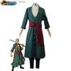 Costume a tema Roronoa Zoro Cosplay Come Anime Kimono Robe Zoro Roronoa Uniforme verde dopo due anni Disfraz Halloween Arriva Donna Uomo Q240307