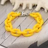 Link Armbänder Mode Mehrfarbige Acryl Ring Frauen Weibliche Mädchen Schmuck Geschenke Nette Liebe Herz Verschluss Armband Großhandel