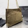 Niki Tote Shopping Torka łańcuchowe torby na ramię Nubuck skórzane litery mody magnetyczne zamykanie wewnętrzne kieszenia na zamek błyskawiczne duże pojemność Klasyczne torebki