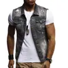 UNIVOS KUNI Denim gilet hommes veste sans manches décontracté Vintage gilets hommes Jean manteau déchiré Slim Fit hommes vestes Cowboy J525219z