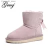 Bottes GRWG nouvelle mode femmes bottes de neige chaudes bottes d'hiver 100% véritable cuir de vachette femmes bottes bottines taille 35-44 Q231010