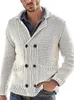 Erkek Sweaters Erkek Kavur Örme Kazak Hardigan Dış Giyim Uzun Kollu Patchwork Cep Düğmesi Katlar Erkek Sokak Giyim Katı Katı