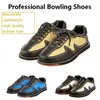 Bowling Women Men Genuine Leather Bowling Shoes Unisex Breathable Skidproof Sneakers Lace-up Cushioning Indoor Shoes for Bowling 231009