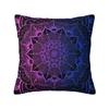 Oreiller bleu or Mandala couvre canapé bouddhisme fleur couverture moderne taie d'oreiller douce