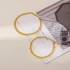 Комплект ожерелья и серег HONGTONG, маленький диск-кулон, браслет для женщин, позолоченные 18 К ювелирные изделия из нержавеющей стали, очаровательные аксессуары, подарок
