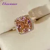 ELSIEUNEE 18K Rose Gold Farbe Morganit Diamant Ringe Für Frauen Solide 925 Sterling Silber Hochzeit Ring Mode Edlen Schmuck geschenk 2299l