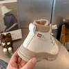 Boots Children Casual Shoes 2024 Autumn Winter Fashion High Top Girls Student Lace Up Leather For Boys Kids Child