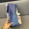 Bolsas de marca de luxo para casais mochila descoberta impressa azul carta mochila azul xadrez aquarela bolsa de viagem masculina mochilas escolares de luxo mulheres ao ar livre bolsas casuais totes