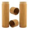 Bouteilles de stockage ensemble de tubes de cuisine en bois: récipient à thé 2 pièces marron clair pour stocker le sucre café