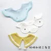 Bibs Burp Cloths 3pcs Summer Thin Cotton Gauze Bib Round Petal Infant Baby Baby Fourloyer Swrooling Saliva Supplies 231009