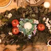 キャンドルホルダークリスマス人工ガーランド夏のテーブルデコレーション大きなユーカリの花輪