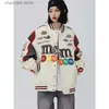 Herenjassen Bomberjack Heren Dames Hiphop M M Borduren Motorfiets Losse honkbaljas Casual Hoge kwaliteit Straatracen Varsity Uitloper T231010