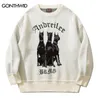 Suéteres masculinos Homens Vintage Sweater Y2K Streetwear Hip Hop Vintage Malha Doberman Dog Sweaters Outono Harajuku Moda Retro Casual Sweaters 231010