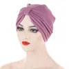 Vêtements ethniques 2023 Tendance Inde Turban Caps pour femmes Couleur unie Musulman Hijab Foulard Africain Head Wraps Turbante Mujer Foulard Bonnet