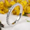 Anéis de cluster Moissanite Wedding Band 18k Branco Banhado A Ouro 925 Prata Esterlina 0.42ct D Cor VVS1 Lab Diamond Ring Jóias para Mulher