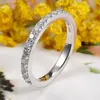 Bagues de cluster Moissanite Wedding Band 18K Plaqué Or Blanc 925 Sterling Argent 0.42ct D Couleur VVS1 Lab Diamant Bague Bijoux Pour Femme