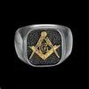 1pc Worldwide Golden Mason Ring 316L Stainless Steel Band Brand Party Jewelry Cool Man Ring244o