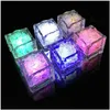 Vattentät LED Ice Cube Toys MTI Färg Blinkande glöd i Dark Light Up For Bar Club Drinking Party Wine Wedding Decoration Drop Delivery