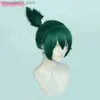 Тематический костюм Высокое качество Kiriko Game OW Косплей Парик Kiriko Green Ponytail Wigs 2022 Новые термостойкие волосы Хэллоуин Женские парики + парик Cap Q240307