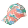 Kulkapslar mode tie-dye baseball cap kvinnlig färg oregelbunden toppade sommar utomhus visir hatt kvinnor män hattar kläder tillbehör
