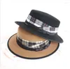 Bérets laine de haute qualité chapeaux fedora pour les femmes vérifie le ruban hiver chapeau confortable cool belles différentes couleurs