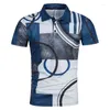 Polos para hombres Moda para hombre Polo Camisa Impresión Manga corta Transpirable Cómodo Top Poliéster Sudadera Camisetas Llegada Homme Tops