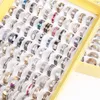 Fashion 50 pcs mixed lots stainless steel rings Fashion jewelry party rings weeding ring Random style Jewelry2990