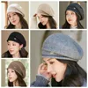 Berets Early Autumn Hat Women's Solid Color Versatile Knitted Wool Cap Winter Warm Fashion Beret