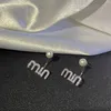 Charm designer Miu's High Quality Light Luxury Pearl Earrings Two Wear Letter Sweet French Premium 6NNW 2RBL