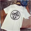 Męskie koszulki luksusowe H Designer T Shirt Mens Bluza Koń nadruk krótkie rękawe T-shirt mężczyzn Kobiet bawełniany rękaw Tshirt Tshirt Tose Tee Dhzap