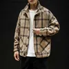 Men's Jackets New Autumn Men's Tweed Plaid Jacket Vintage Fashion Loose Plus Size Casual Jacket T231010