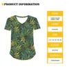 Women's T Shirts 420 Just BlazeF11-S-1 Sublimation Printing Short Sleeve Long Swing V-Neck Top Women Tee