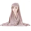 Etnische kleding Dames Moslim Hijab Jersey Chiffion Sjaal Zomer Sport Baseball Caps Dames Headwrap Klaar om hoofddoek Motorkap te dragen