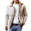 Men's Jackets Men Fleece Fur Integrated Jacket Outerwear Warm Liner Thicker Denim Large Size Coats Autumn Winter Plush Faux Fur Denim Collar J231010