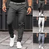 Men's Pants Mid-rise Trousers Slim Fit Business Office With Slant Pockets Zipper Fine Sewing Workwear For A Polished Look