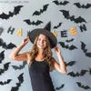 Autres fournitures de fête d'événement Halloween Stickers muraux 3D Noir PVC Ghost Bat Halloween Décoration de fête Effrayant Decos Props DIY Décor Bar Chambre Jouets pour enfants Q231010