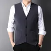 Heren Truien Hoogwaardige Herfst Modemerk Slim Fit Gebreid Vest Trui Vest Mannen Vintage Winter Wollen Mouwloze Casual Man kleding 231010