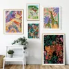 Paintings Abstract Leopard Tiger Giraffe Owl Rabbit Flower Vase Leaf Jungle Wall Art Prints Canvas Poster Pictures For Living Room Decor 231009