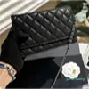 Klassieke schoudertas met ketting en flap clutch handtas magnetische sluiting metalen tas met ritssluiting pochette Crossbody Kalfsleer Lamsleer gewatteerde cavia