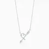 Tiff Necklace Designer luxury fashion jewelry Fashionable s925 Sterling Silver Letter Leaf Heart Small Gold Plated Necklace Popular Valentine's jewelry accessory