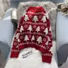 Kadın Sweaters Ebaihui Noel Ağacı Kazak Mürettebat Boyun Kadın Örme Tulma Vintage Gevşek Jumper Festival Uzun Kollu Üstler FE JUMBERSL231010